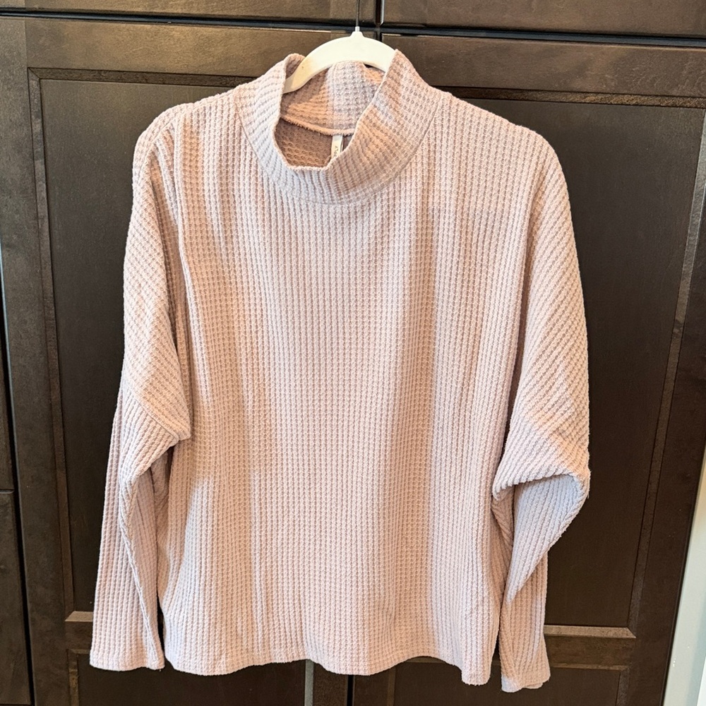 Z Supply Pink Waffle Knit Top